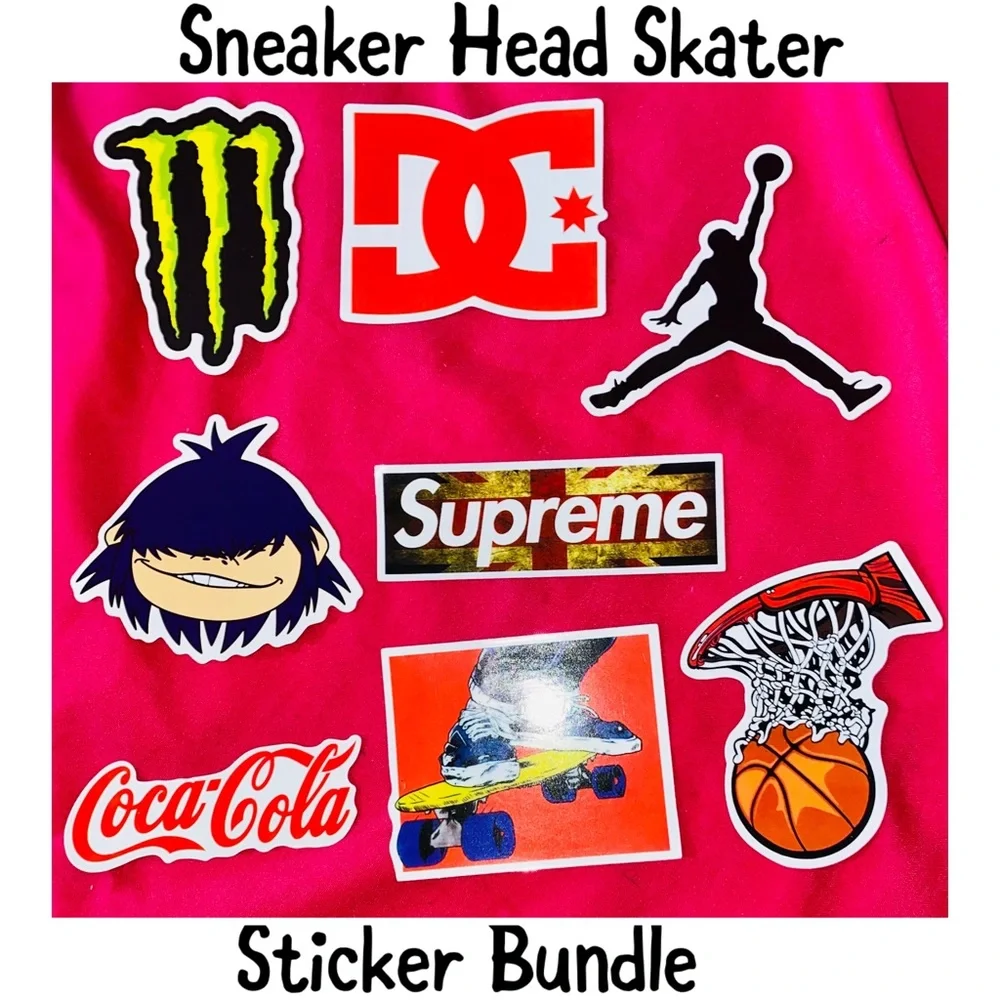 DC SUPREME Skater Sneaker Head Sticker Bundle